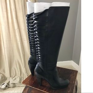 FRYE Mikaela Twisted tall black knee boot